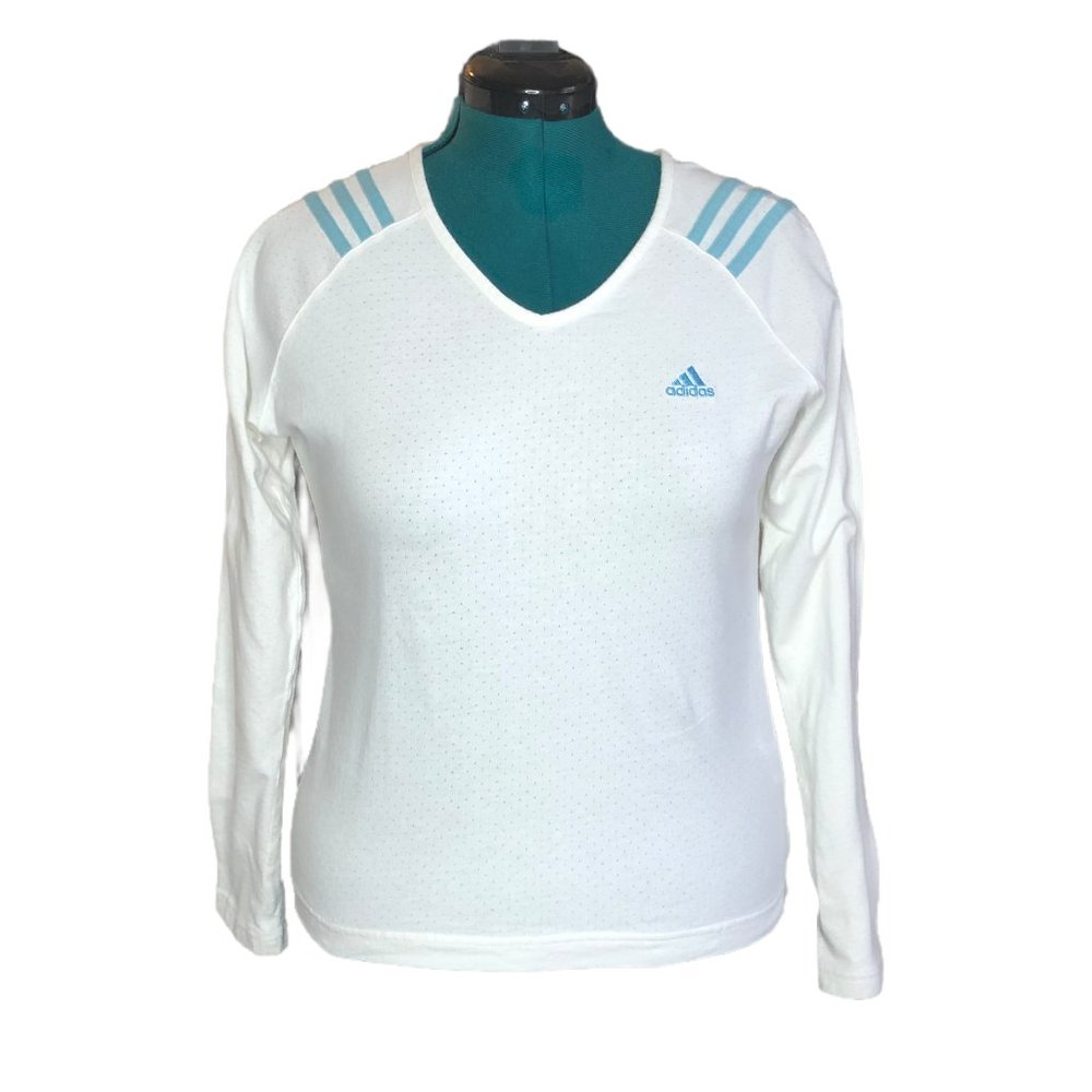 Adidas Long Sleeve with Blue Stripes